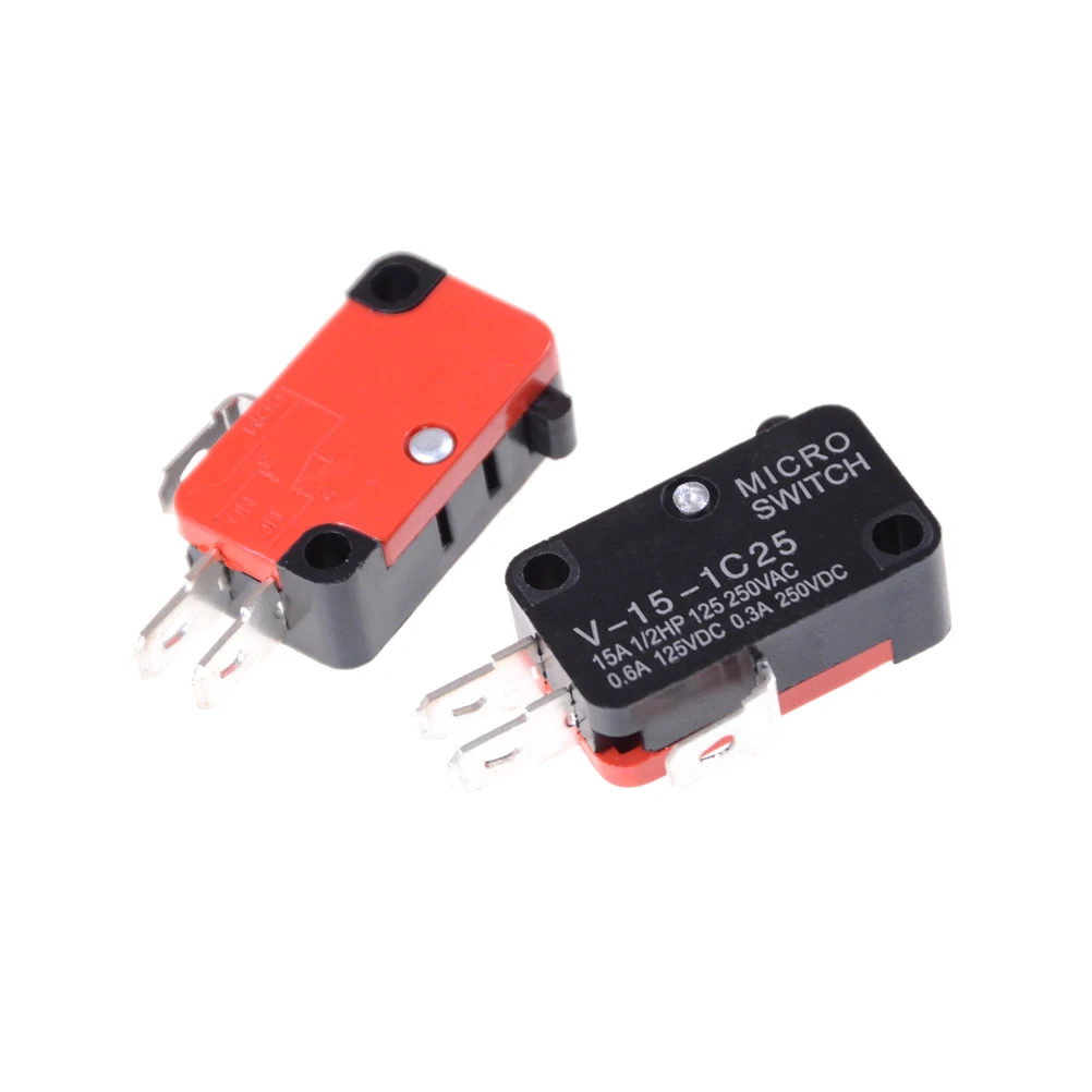 5pcs/lot 250V 15A Microwave Oven Door Arcade Cherry Push Button SPDT 1 NO 1 NC Micro Switch V-15-1C25