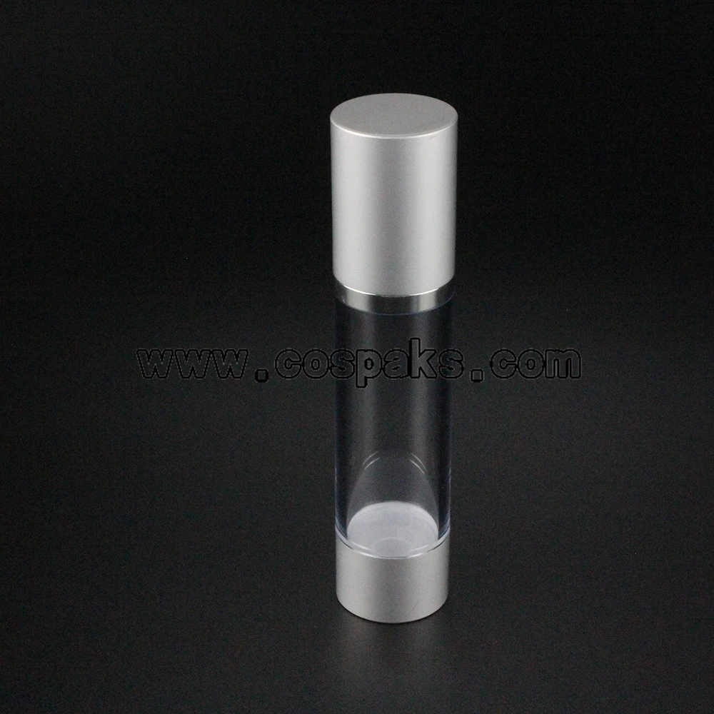 

100pcs sliver 50ml aluminium cosmetic airless pump bottle , 50ml aluminium cosmetic packaging airless , cosmetic pump bottle