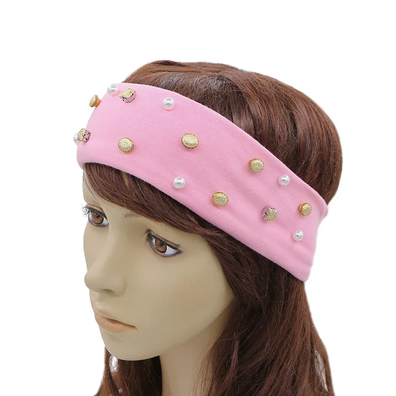 GZHilovingL Womens Diamonds Headbands Soft Polyester Solid Women Headband For Girls Ladies Turban Headwear Hair Accessories