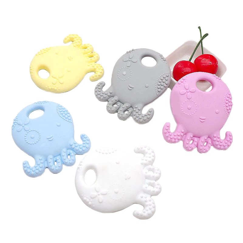 

Chenkai 10PCS BPA Free Safe Silicone Octopus Teether Necklace Pendant DIY Baby Teether Dummy Chewable Nursing Teething Toy Jewel