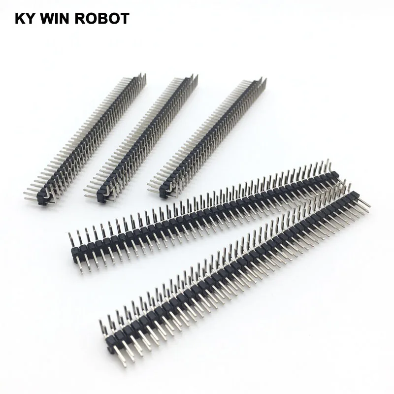 10 pz/lotto 90 gradi 2.54mm 2 x40p connettore maschio Pin ad ago curvo a doppia fila