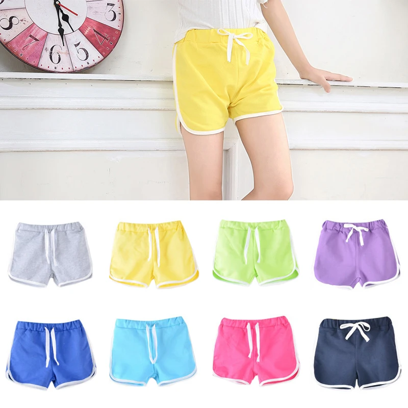 

3-13Yrs Kids Shorts Boys Girls Summer Sport Shorts Pants Unisex Children Candy Color Casual Short Pants Trousers Bottoms