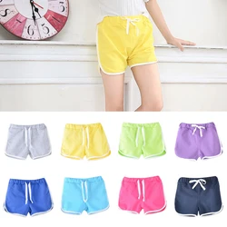 Pantalones cortos deportivos para niños y niñas, Shorts Unisex, Color caramelo, informales, de 3 a 13 años