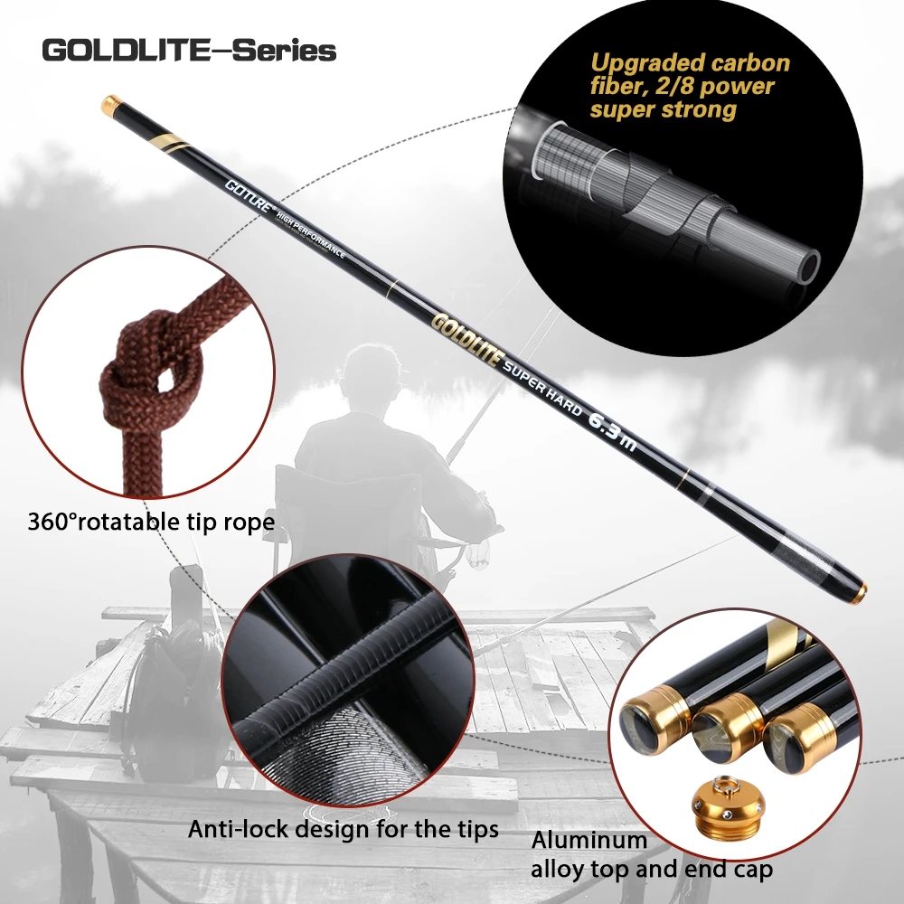 Goture GOLDLITE/RED-FOX/BREEZE Telescopic Fishing Carp Rod Light Hard High Carbon Fiber Stream Rods With Extra First 3 Tip Top