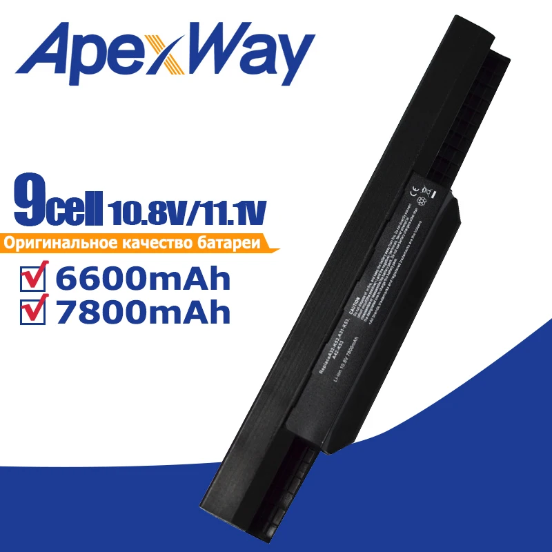 6600mah Laptop Battery for Asus A31-K53 A32-K53 A41-K53 A42-K53 A43 A43J A53 A53J K43 K43S K53 K53S X43 X43J X44 X44H X54 X84