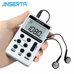Portable Radio Digital Mini FM/AM Radio Receiver With LCD Display Rechargeable Battery& Earphone Radio+Lanyard for Elder
