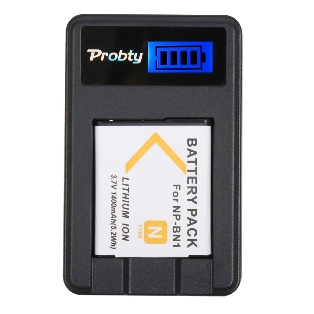 Probty NP-BN1 NP BN1 Camera Battery + LCD USB Charger For SONY NP-BN1 DSC TX9 WX5 TX7 TX5 W390 W380 W350 W320 W310 W360 QX100