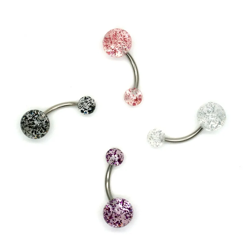 Acrylic Women Navel Bell Button Rings Pink Black Purple White