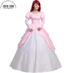 Princess Ariel Pink Dress Cosplay Costume For Adult Women Halloween Party Custom Made