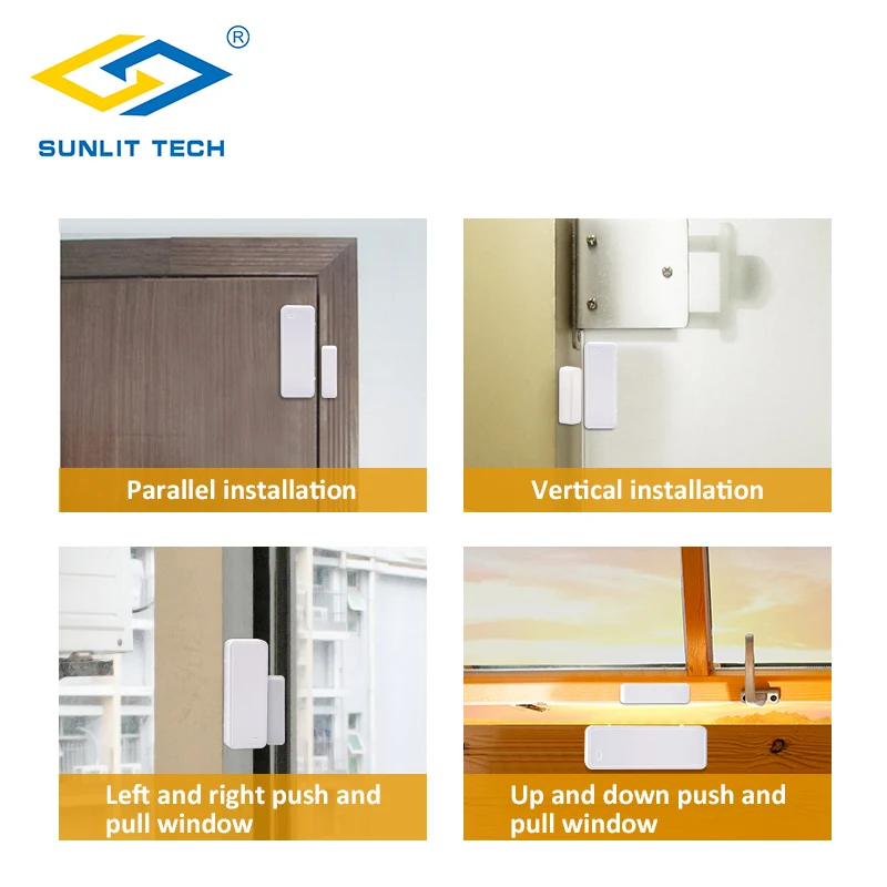 433MHz 2-Way Magnetic Sensor ไร้สายประตูหน้าต่างระบบสําหรับ Home Security WiFi ประตูเปิดสวิทช์สําหรับ g90B PLUS