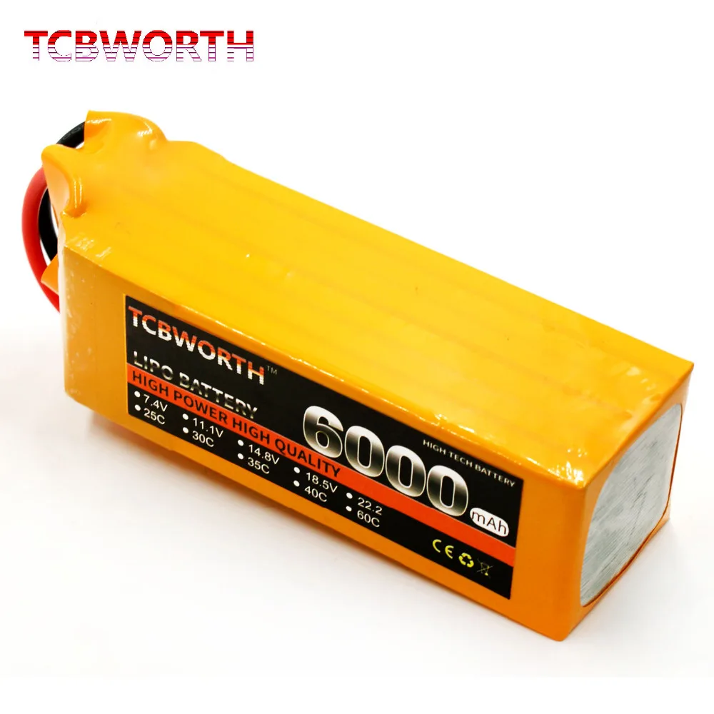 TCBWORTH 6S 22.2V 6000mAh 30C RC samolot akumulator LiPo do helikoptera RC Quadrotor samochód Drone akumulator litowo-jonowy