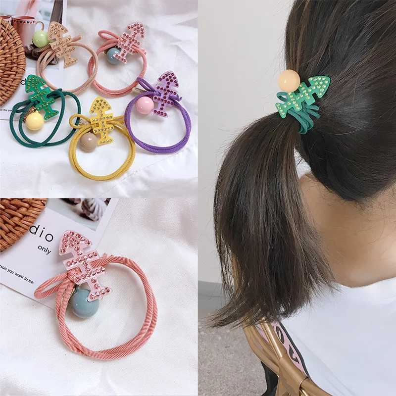 Luxurious Cartoon fish Elastic Hair bands Women Girls Sweet HandBand Hair Ponytail Rope Hairband hair Accessories