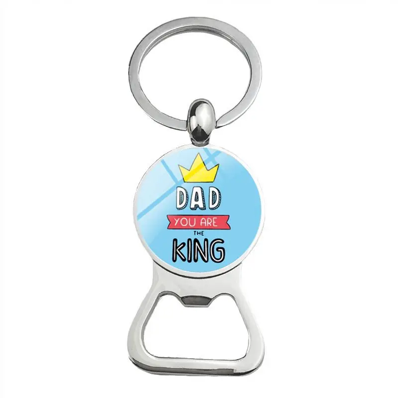 Super Papa Papa Bier Flaschenöffner Schlüsselanhänger versilbert Glas Cabochon Schlüsselanhänger Schmuck Liebesgeschenke für Vater – Detail 5