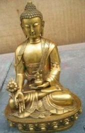 

Art Bronze Decoration Crafts Brass Tibet Tibetan brass Medicine Buddha Statue Gong Buddha statue