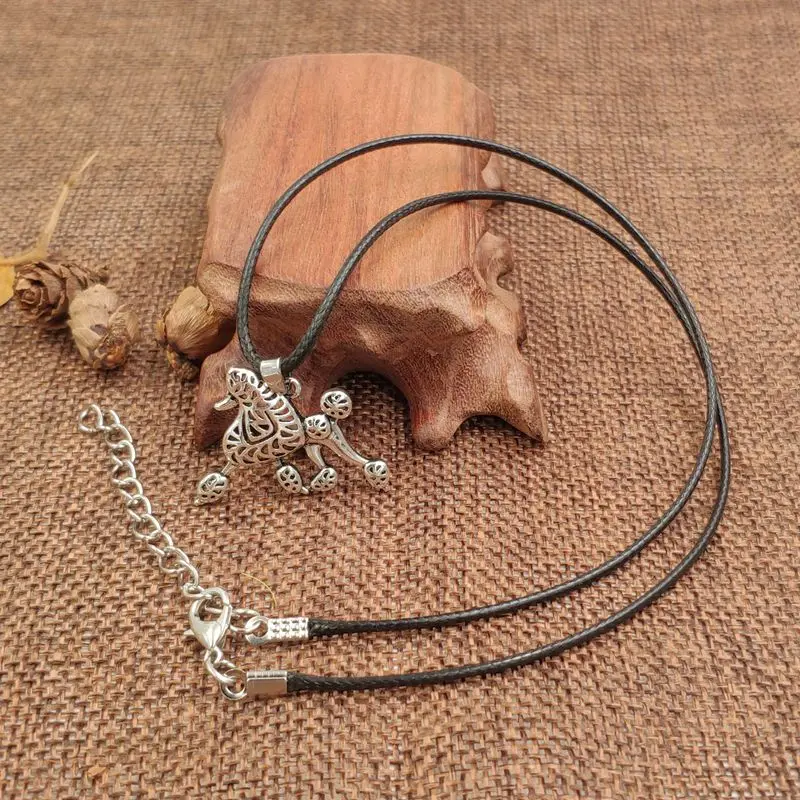 Dog Animal Pendant Rope Necklace Antique Husky Poodle Jewelry For Women Male Female Girls Ladies Punk Cute