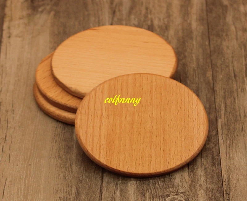 100pcs/lot 8.8cm Beech & Walnut Wood Coasters Cup Coffee Tea Cup Pads Drinking Mats Teapot Drink Coaster