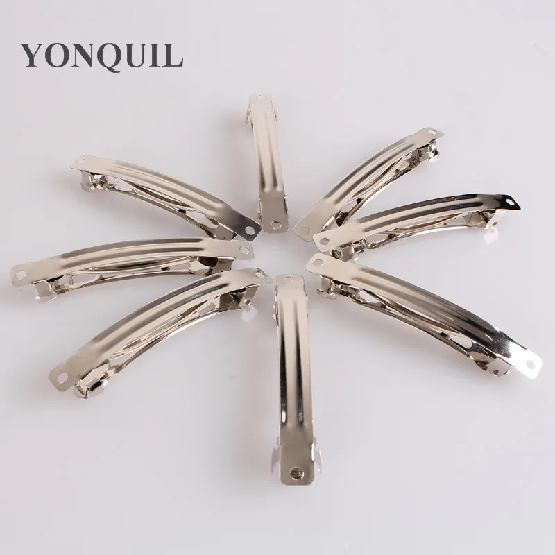 80Mm Rhodium Plated French Hair Barrette Clips Findings Iron Hair Clips Findings DIY Hair Accessories 100Pcs/Lot