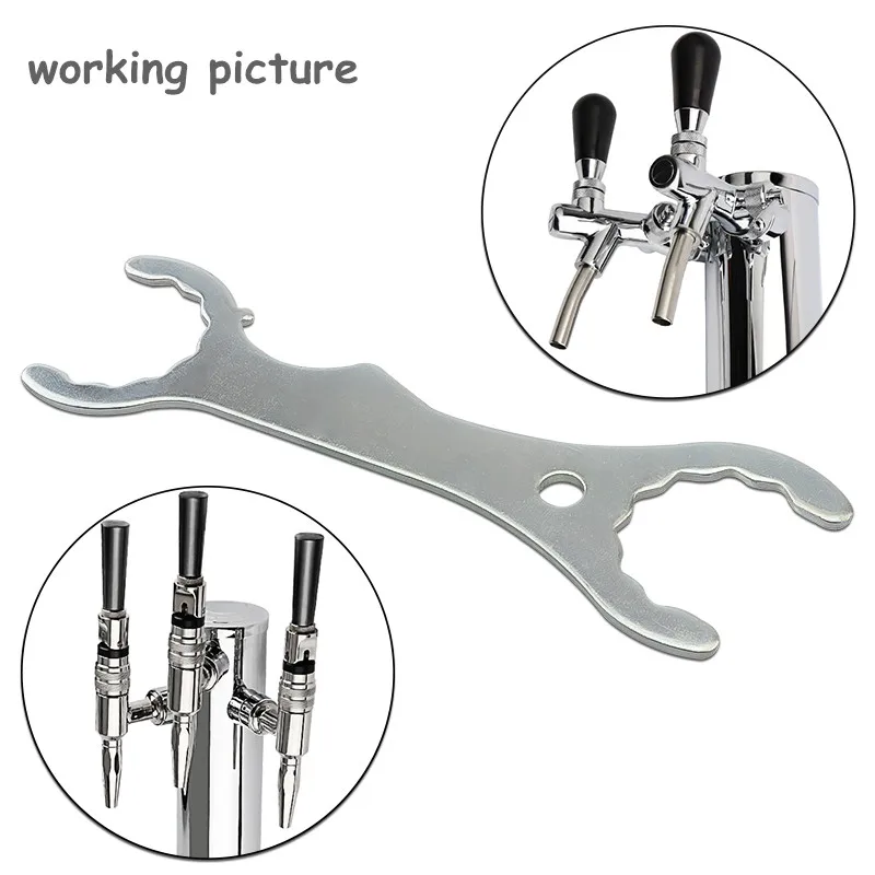 Beer Faucet Wrench Multifunctional Pin Spanner Wrenches tool to fasten the beer tap nut,Home Brewing Hook Spanner for Beer Tower