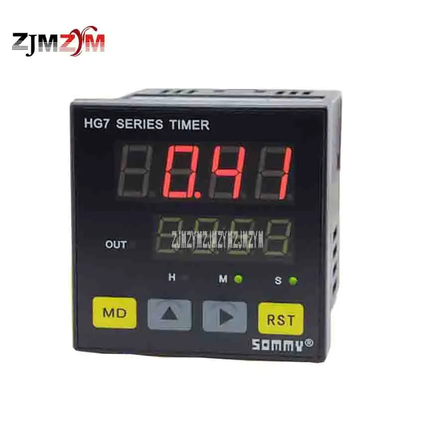 New Arrival Multifunction HG7-RB40 Time Relay AC220V 3A Double Row Four LED A Group of Relay Output Timing Time Relay Switch