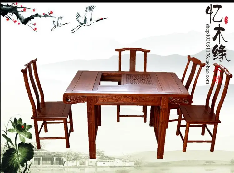 Rosewood rosewood wood tea Kung Fu tea table of Chinese furniture combination general Taiwan tea  tables and chairs