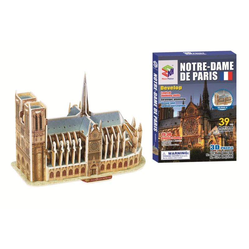 

New Arrival jigsaw puzzle Notre Dame de Paris model 3D puzzle Educational toys three-dimensional puzzles for children and adult