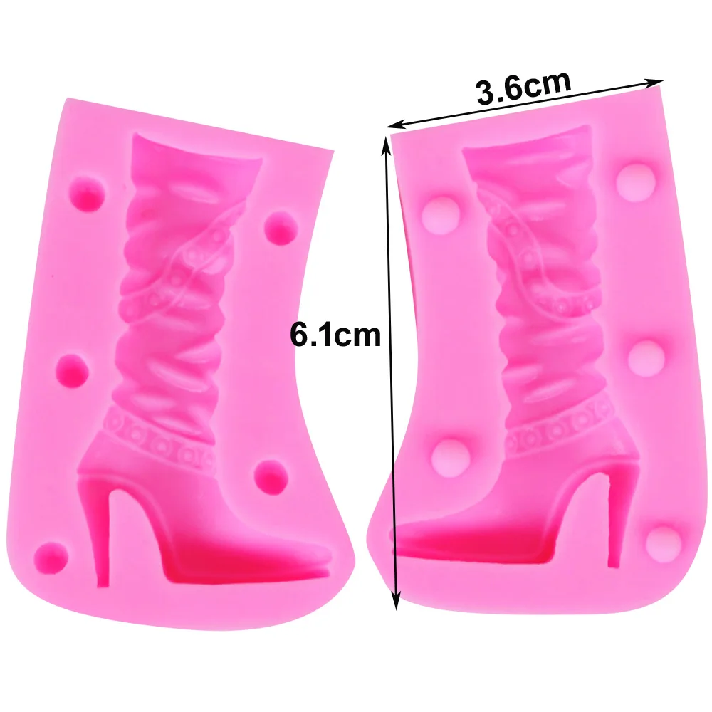 2PCS/set High-heeled Boot 3D Mould Scented Soap Handmade Silicone Mold Candle Soy Wax FormPlaster Resin Clay Diy Craft Home M149