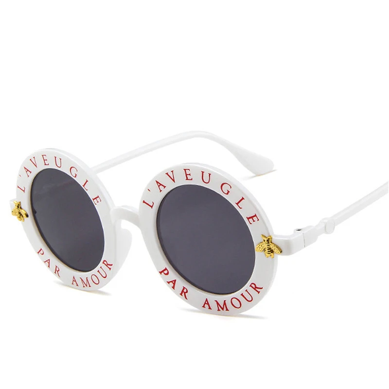 Fashion Trend Vintage Round Sunglasses Women Men Small Bee Ladies Sun glasses Eye glasses Party Eyewear Shades Personality UV400