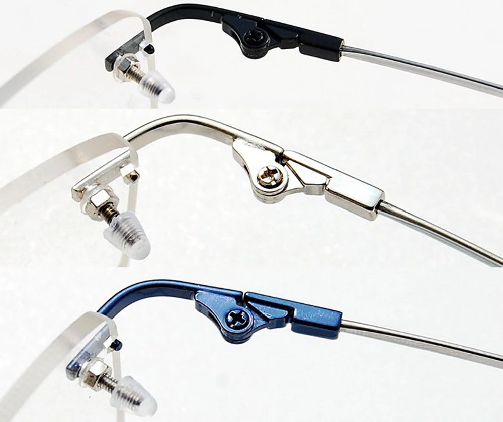 Memory Titanium Rimless Anti blue light Flexible Hinged Optical Glasses Frame for Womens Mens