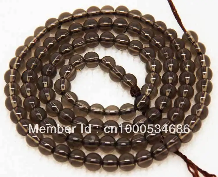 wholesale 97pcs , 4mm Natural Smoky Quartzs Round Loose Beads ,Min. Order is $10,we provide mixed wholesale for all items !