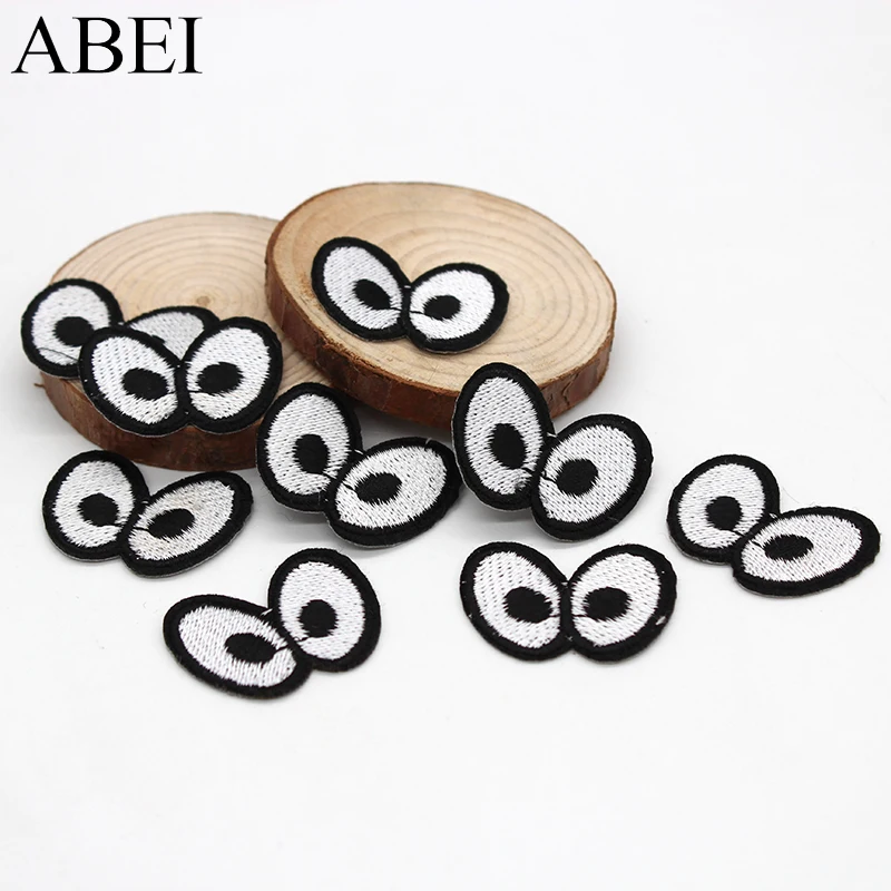 10pcs/lot Garment Stickers Iron On Small Eye Appliqued Patch Sweater Bags Jeans Shoes Decoration Patches Motif Badge