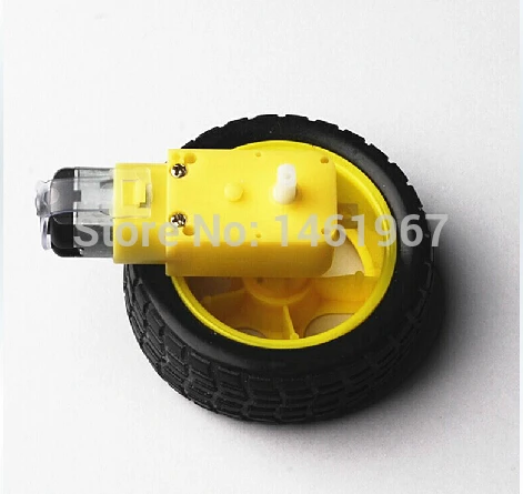 20sets DC 3V-6V Deceleration Biaxial DC motor + supporting wheels , Smart Car Tire Wheel with Gear Motor Dual Shaf