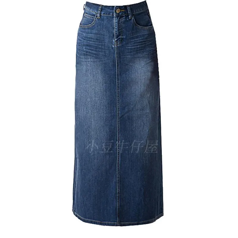 Imagem -03 - Tiyihailey-maxi Saia Longa Feminina Linha a Bordado Jeans Metade do Comprimento Quadril Fino Casual Tamanho Grande S3xl Moda