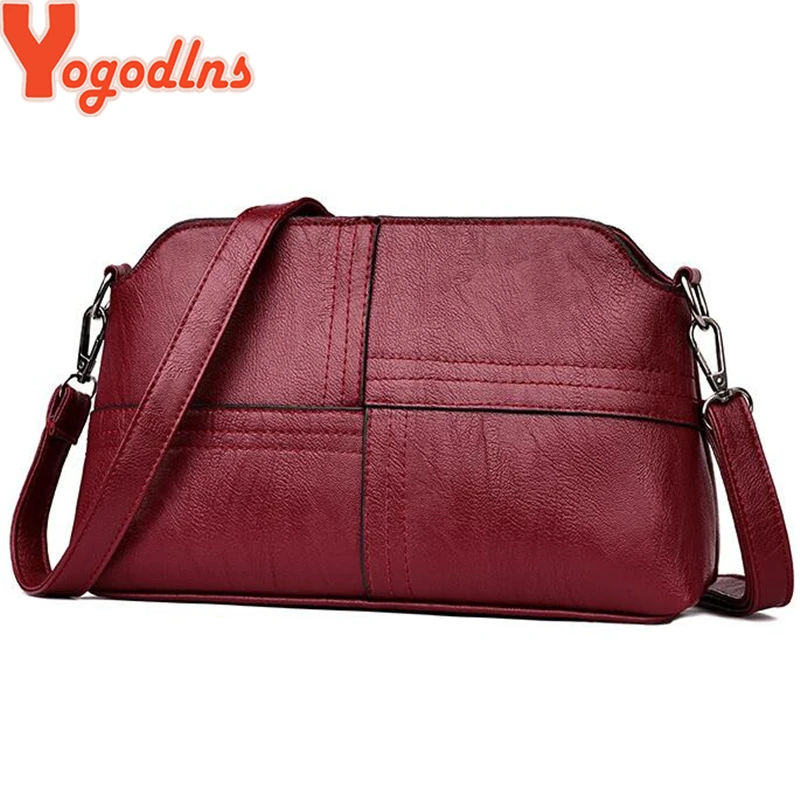 Yogodlns Casual PU Leather Women Crossbody Bag Shoulder Messenger Bags For Female Mother Small Phone Purse Bags High Quality