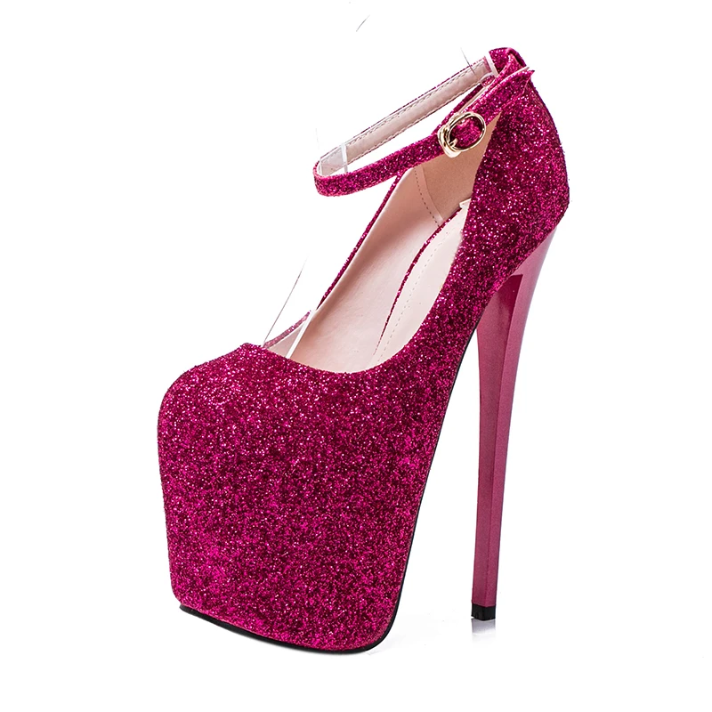 Big Size 41 42 43 Sexy Pumps Wedding Shoes Women Catwalk Ladies Shoes High Heels Glitter Pumps 19 cm Sexy Zapatos Mujer WSH2607