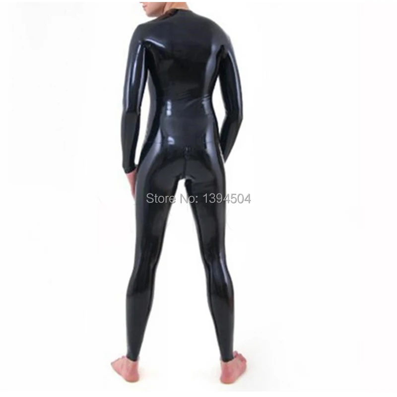 2018 new sexy exotic Sexy handmade customize Black Men male Latex Catsuit zentai cekc fetish Bodysuits with three way Zipper