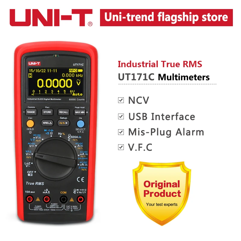 UNI-T UT171C Industrial True RMS Digital Multimeters Admittance/Resistance Tester