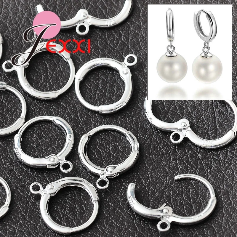 50PCS/lot 925 Sterling Silver DIY Jewelry Findings Lever Back Clips Ear Hooks Earrings Findings For Components