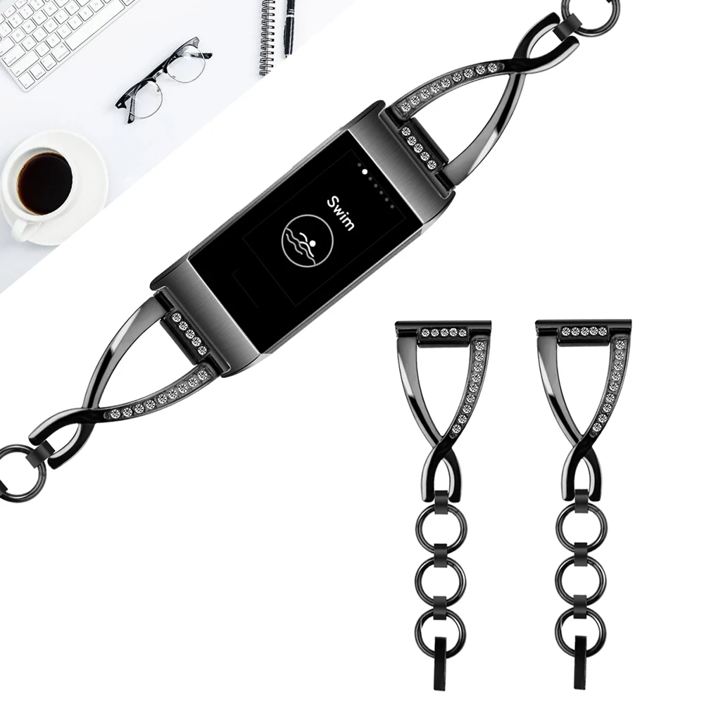 สแตนเลสสตีลสำหรับนาฬิกาFitbit Charge 4สายรัดข้อมือผู้หญิงเครื่องประดับสร้อยข้อมือสำหรับFitbit Charge4กีฬาเข็มขัดสายรัด