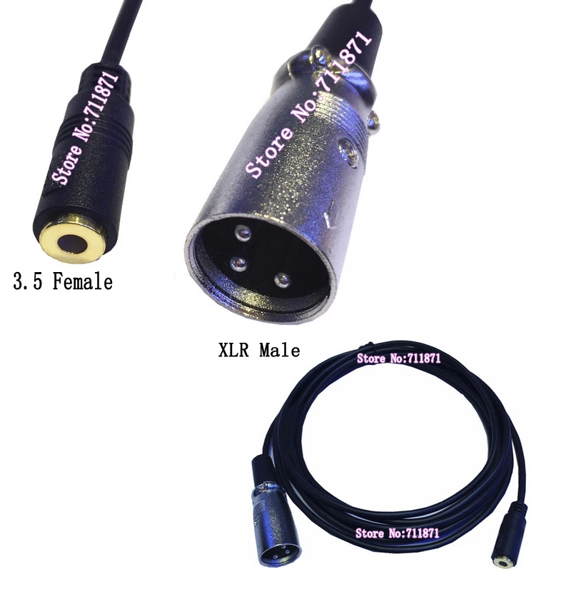 Cable de audio XLR de 5 pies, cable de audio XLR macho a 3.5mm hembra, cable de extensión XLR macho a 3.5mm hembra, cable XLR de 3.5mm