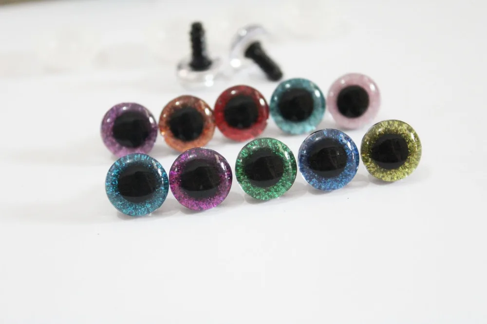 100 Stück/Los 12mm 14mm 16mm 18mm 20mm 25mm 30mm Komische 3D-Glitzer-Spielzeugaugen Lustige Puppenaugen mit Unterlegscheibe für Plüsch-Bastelarbeiten -N19 – Detail 20
