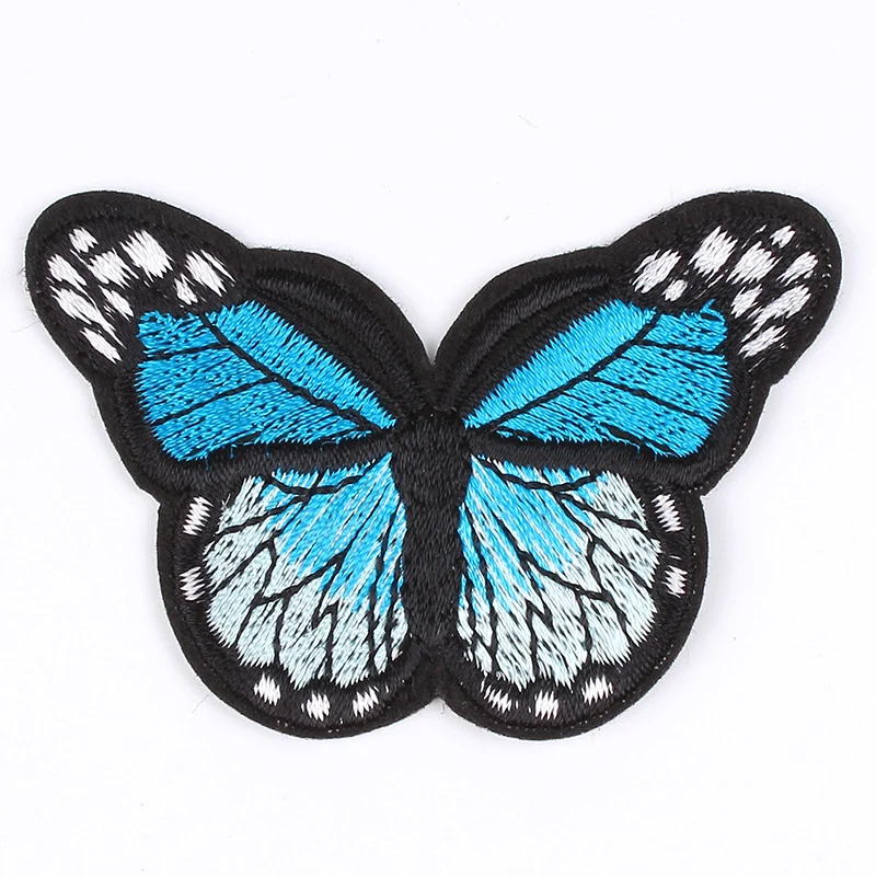 12pcs/lot Mix Colors Embroidered Butterfly Patch Iron On Animal Stickers For Shirts Dress Shoes Hats Sweater Jeans Appliques