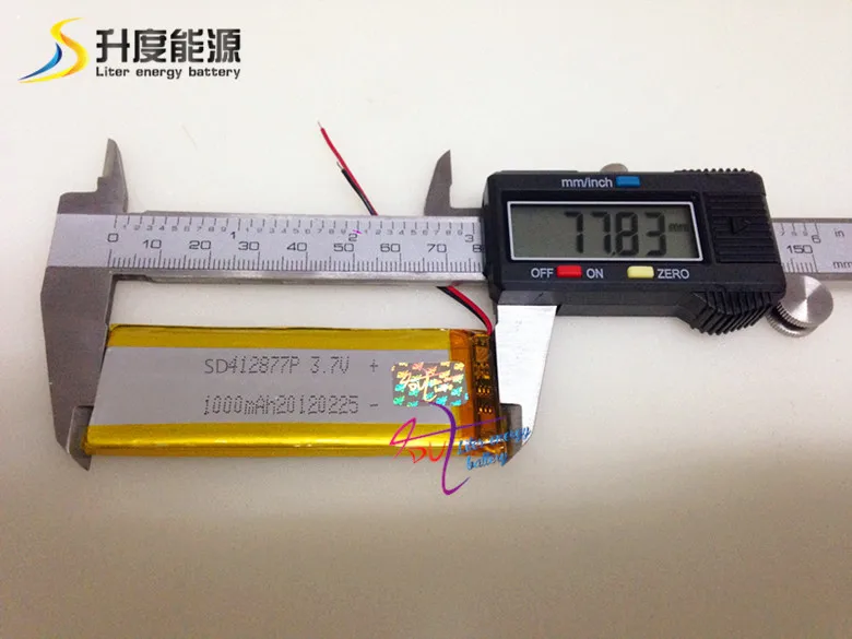 SD412877 3.7v 1000mah battery rechargeable li-ion battery 3.7v 1000mah