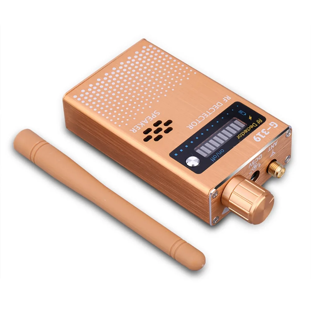 Wireless Scanner Signal GSM Device Finder RF Detector Micro Wave Detection Security Sensor Alarm Anti-Spy Bug Detect Gold G319