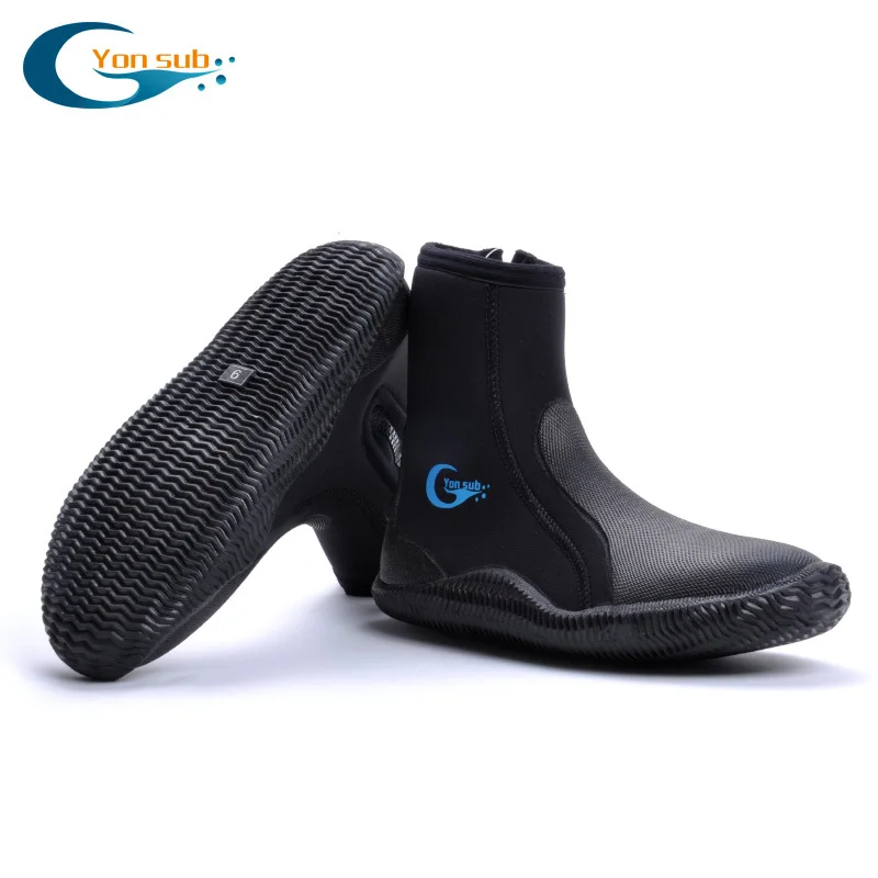 YONSUB 5MM Neoprene Scuba Vulcanization High Upper Diving Boots Anti-slip Adult Diving Boots Warm Fins Spearfishing Shoes