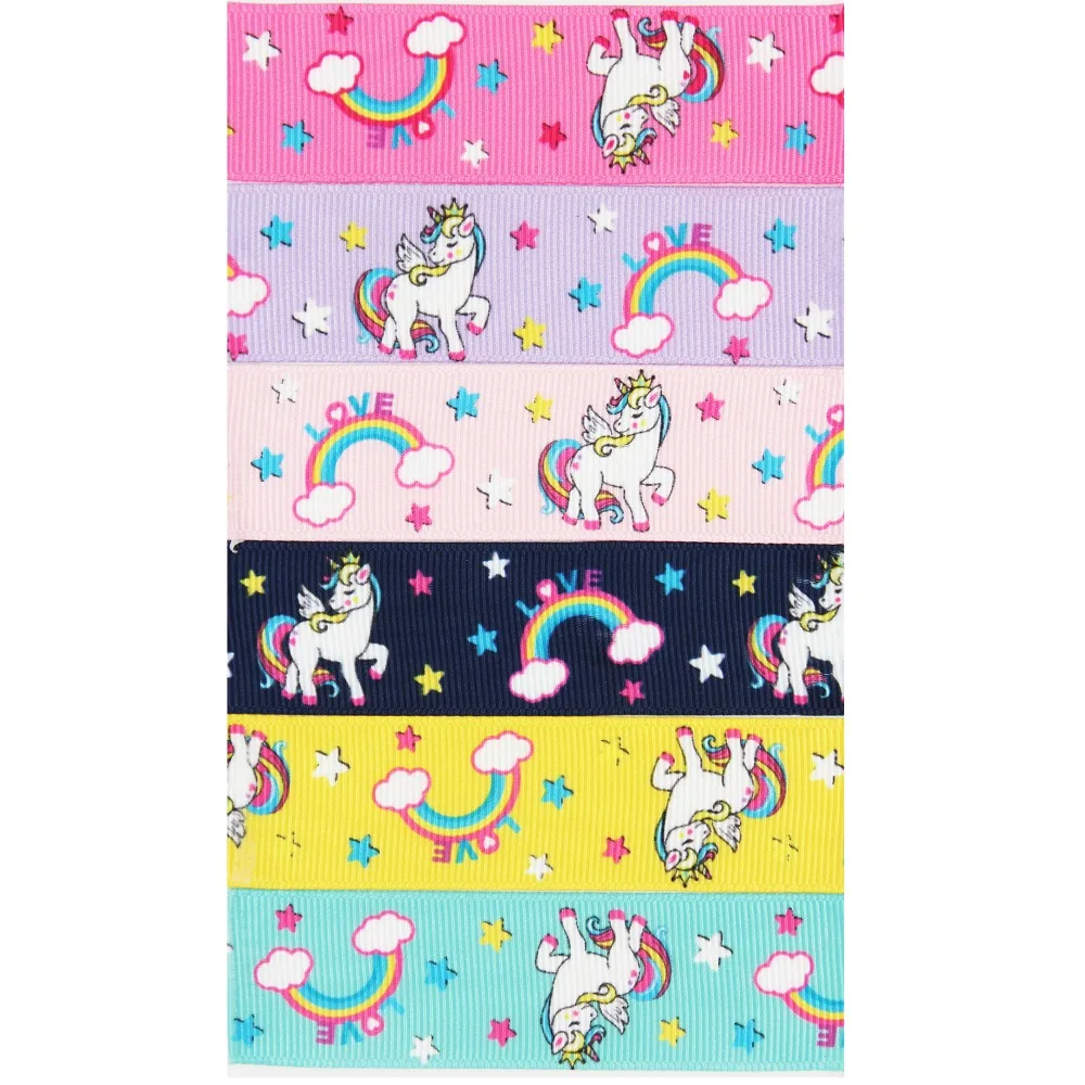 Grosgrain Printed Unicorn Ribbon  1