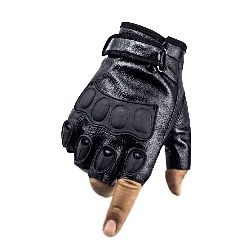 Rękawiczki motocyklowe Outdoor Sports Half Finger Men Racing Gantes moto Protective Armor PU Leather Gloves Rękawice motocyklowe