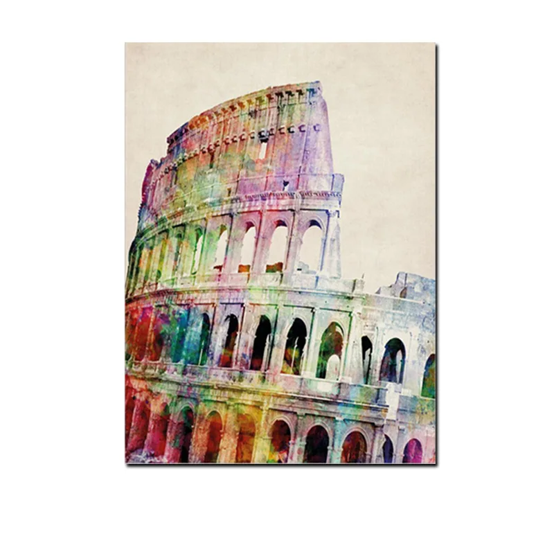 HD Print Abstract Roman Colosseum Coliseum Big Ben Canvas Painting Pop Art Modern Famous Wall Picture For Living Room Cuadros