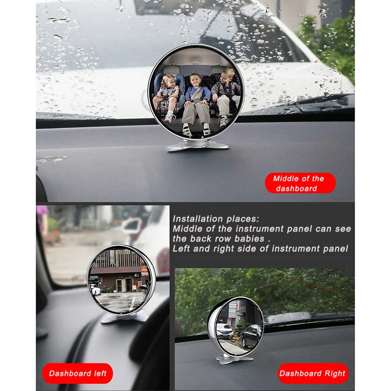 Multifunction Rear View Mirror Car Back Seat Baby Mirror Adjustable Kids Monitor Safety Car Blind Spot Mirror Wide Angle Mirror