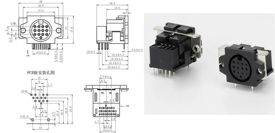 S terminal DS-13-03 S-video Video socket DS DC female socket 13PIN New and original