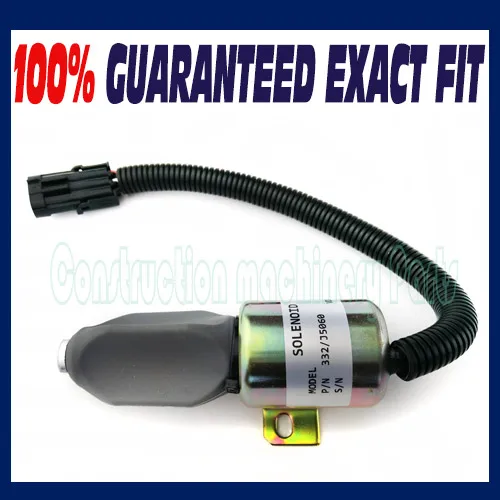 New 332/J5060 Fuel Shutoff Solenoid For JCB JS130 JS160 JS180 JS240 JS260 24V - Free shipping